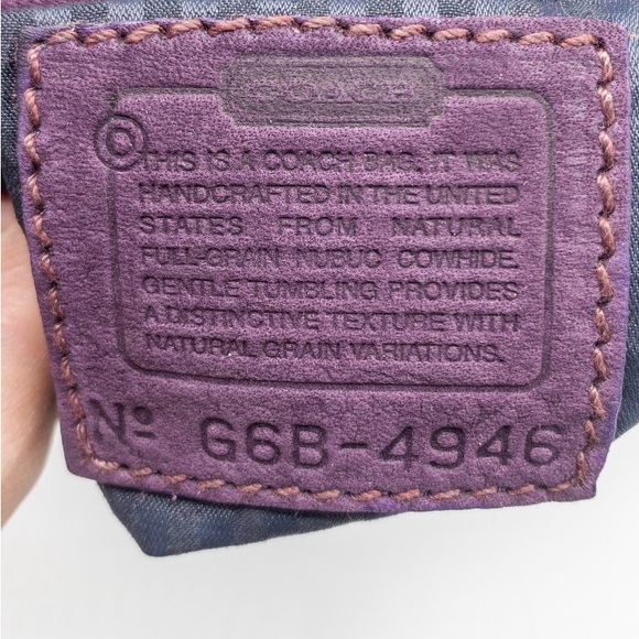 Coach 4946 Sonoma Small Flap Nubuc Grape Purple Vintage Leather - Picture 13 of 16